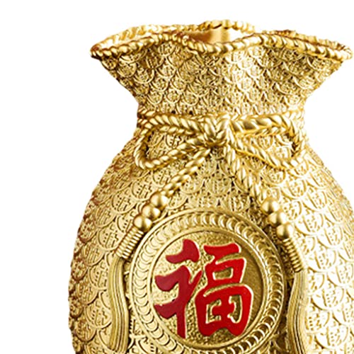 Gazechimp Novelty Flower Vase Planter Pot Money Bag Shape Fortune for Office Flower Arrangements, Gold