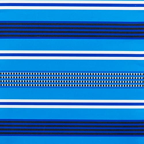 Rio Brands Portable Folding Backpack Beach Lounge Chair with Backpack Straps and Storage Pouch, Blue Multi Stripe