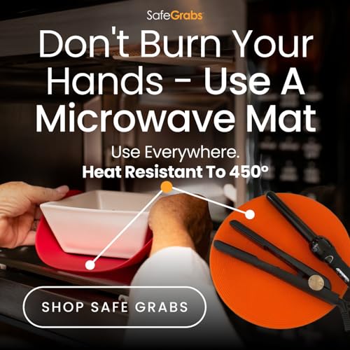 Safe Grabs: Multi-Purpose Silicone Original Microwave Mat as Seen on Shark Tank | Splatter Guard, Trivet, Hot Pad, Pot Holder, (BPA Free, Heat Resistant, Dishwasher Safe), Set of 2 (Hot Pink)