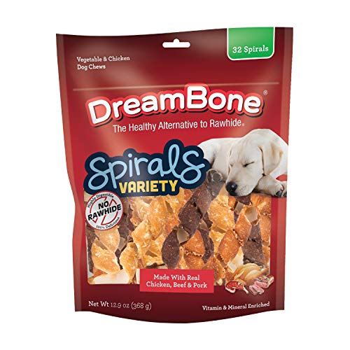 DreamBone Spirals Variety Pack, Treat Your Dog to a Chew Made with Real Meat and Vegetables