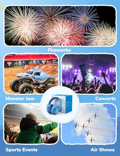 iClever Noise Cancelling Headphones for Kids, SNR 29dB Safety Noise Reduction Ear Muffs for Autism Sensory &Concentration Aid, Ear Hearing Protection for Fireworks/Event/Monster Truck/Concert