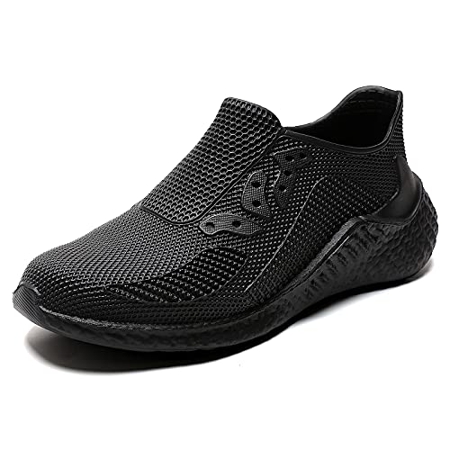 lozoye Professional Chef Clogs for Men Non Slip Oil Water Resistant Food Service Work Sneakers Comfort Casual Shoes (Numeric_7) Black
