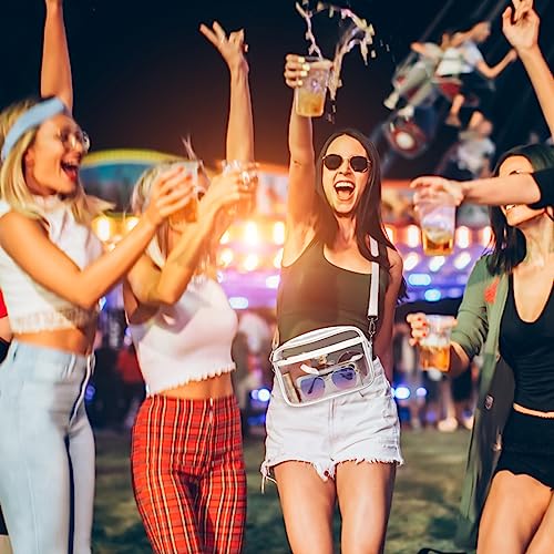 PACKISM Daisy Printed Clear Purse - Stylish Clear Bag for Stadium Events, PU Leather & PVC, Country Concert Outfits for Women, Brown