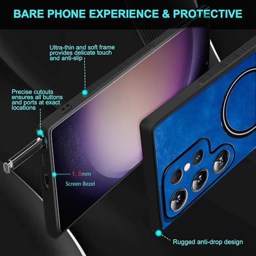 Luhuanx Case for Samsung S24 Ultra, Designed for Samsung Galaxy S24 Ultra Cases for S24 Ultra Phone Cover with Full Lens,Phone Protector (Blue)