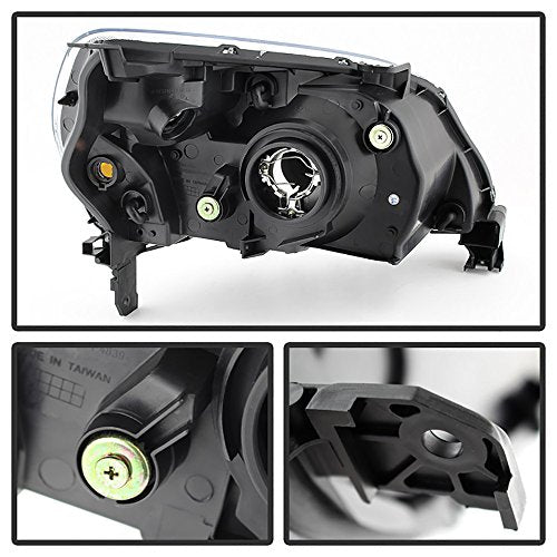 VIPMOTOZ OE-Style Headlights Headlamps Assembly For 2003-2005 Honda Pilot Black Housing Clear Lens Driver & Passenger Side Pair Set