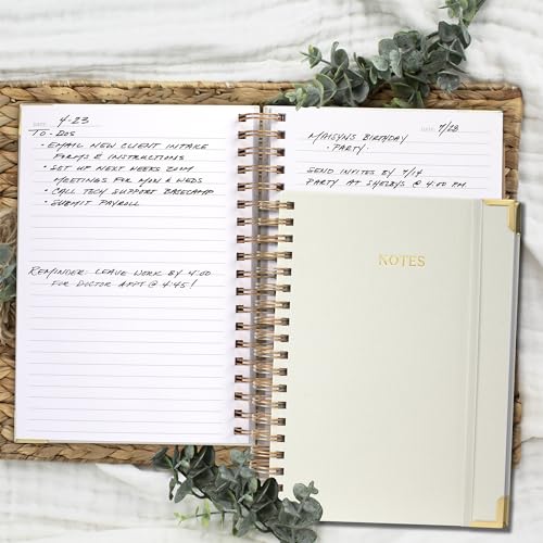 Aesthetic Thick Spiral Notebook Journal For Women in B5 Format - Modern Linen Hardcover College Ruled Note Book With 300 Lined Pages - Perfect For Writing And Staying Organized at Work or School