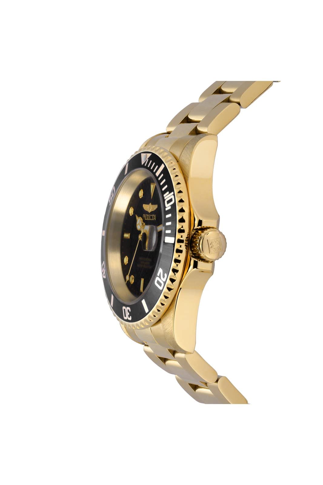 Invicta Men's Pro Diver Quartz Watch with Stainless Steel Strap, Gold, 20 (Model: 26975)