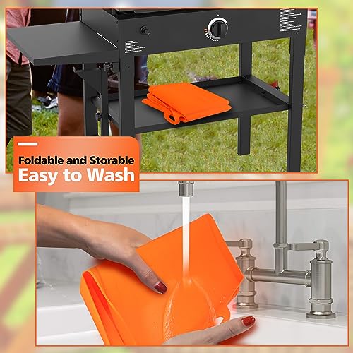 MOFEEZ Griddle Silicone Mat Cover for Blackstone 17 inch Griddle, Heavy Duty Food Grade Silicone Mat with Handles on Both Sides, Protects Griddle from Rodents, Debris, and Rust (Patent Protection)