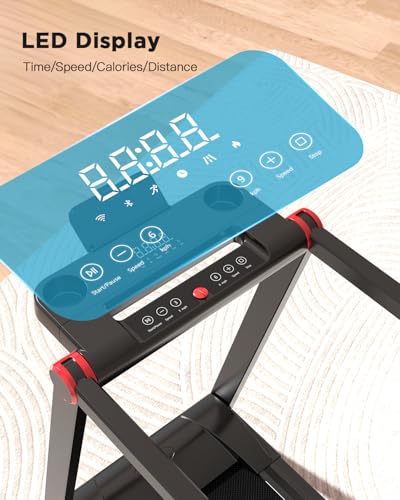 Lacuffy Foldable Treadmill, 3.5 HP Portable Treadmills for Home with 350 LBS Capacity, Walking Running Jogging Incline Treadmill with Bluetooth Connectivity APP