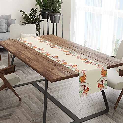 Tulip Floral Table Runner, Spring Summer Table Runner Decor for Dinning Room Kitchen Home Farmhouse Table Runner Decorations for Holiday Party, Housewarming Gifts for Women Couple Friends, 13X72Inches