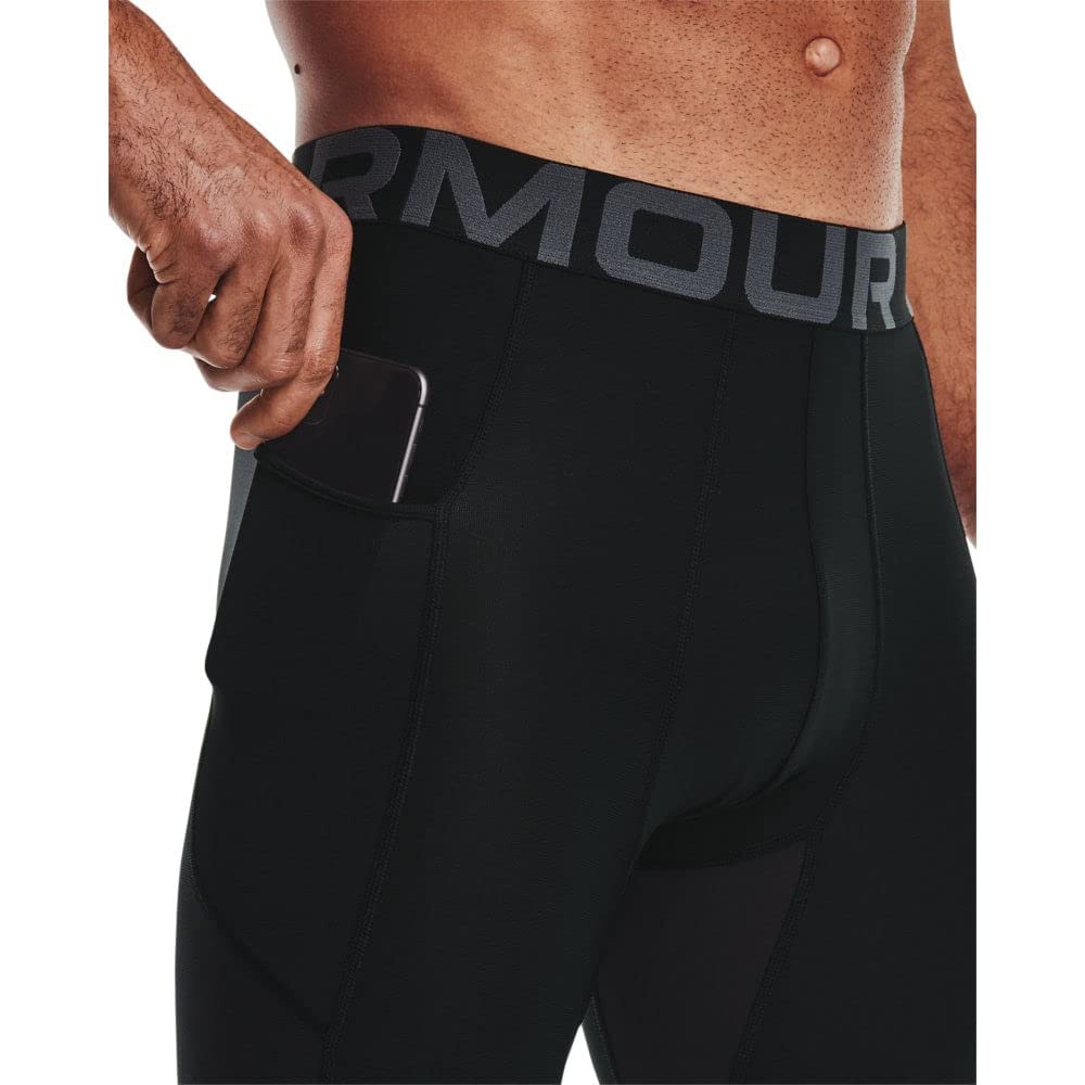 Under Armour Men's Armour HeatGear 3/4 Leggings , Black (001)/Pitch Gray, X-Large