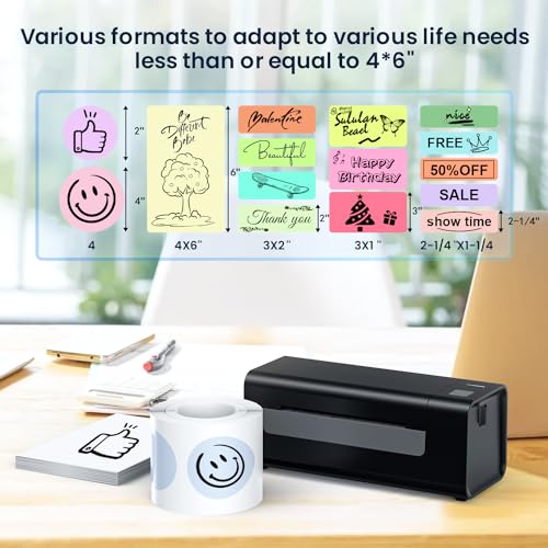 Thermal-Label-Printer-Shipping label printer for small business 4x6 Bluetooth thermal printer 300mm/s Compatible Windows,Mac,iOS, Android,desktop printer labels maker Used for Amazon,Shopify,Ebay