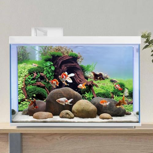 AWERT 72x16 inches Wood Aquarium Seaweed Aquarium Background River Bed & Lake Fish Tank Background Seagrass Aquarium Vinyl Background