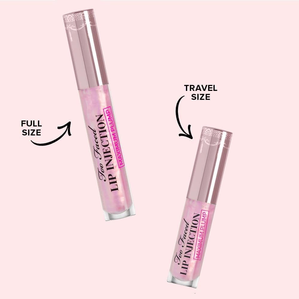 Too Faced Lip Injection Maximum Plump Extra Strength Lip Plumper Gloss | Hydrating + Plumping, 0.14 fl. oz., Travel Size, 0.1 fl. oz., Original