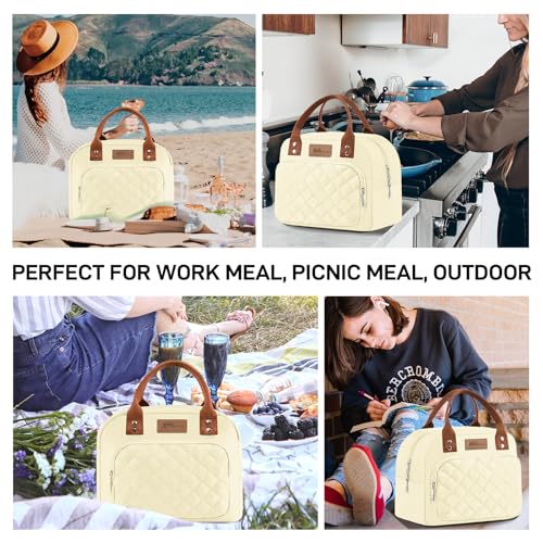 Buringer HOMESPON Lunch Bag for Woman Man Adults with Front Pocket Insulated Lunch Tote Lunch Box Container for Work Picnic or Travel（Black）