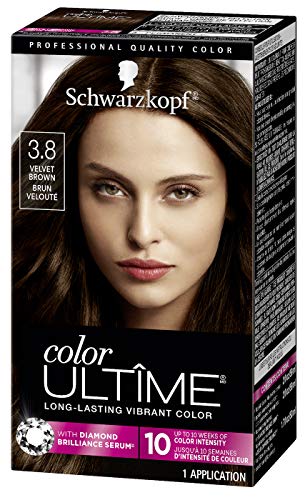 Schwarzkopf Color Ultime Hair Color, 3.8 Velvet Brown, 1 Application - Permanent Brown Hair Dye for Vivid Color Intensity and Fade-Resistant Shine up to 10 Weeks