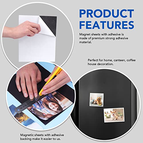 DIYMAG Magnetic Adhesive Sheets, |4" x 6"|, 10 Pack Cuttable, Flexible magnet sheets with adhesive for Crafts, Photos, Easy Peel and Stick