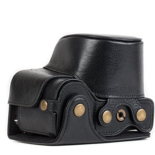 MegaGear MG1236 Sony Alpha A6500 (16-50 mm) Ever Ready Genuine Leather Camera Case & Strap with Battery Access, Black