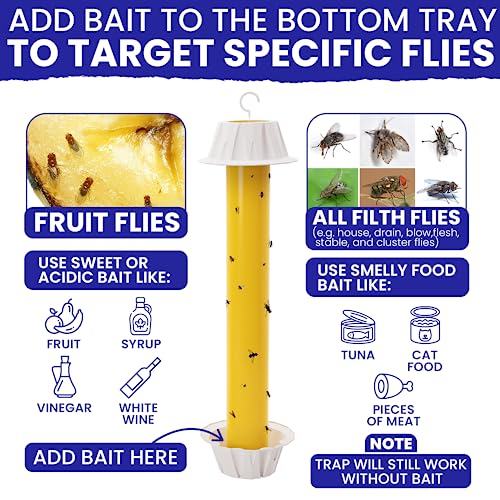 Fly Stick Sticky Fly Traps for Indoors and Outdoor 6pk. Non-Toxic Bait Free. Trap All Flies. Sticky Fly Traps for Indoors Outdoor Fly Catchers for Inside Home Bug Sticky Traps for Bugs Fly Sticky Trap