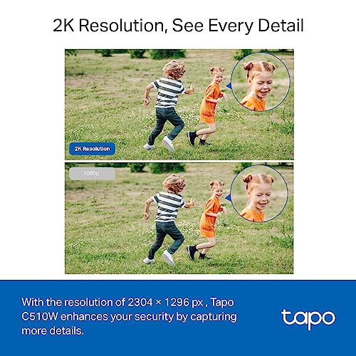 Tapo 2K Outdoor Wired Pan/Tilt Security Wi-Fi Camera, 360° View, Motion Tracking, Works w/Alexa & Google Home, Color Night Vision, Free AI Detection, Cloud & SD Card Storage(up to 512GB), Tapo C510W