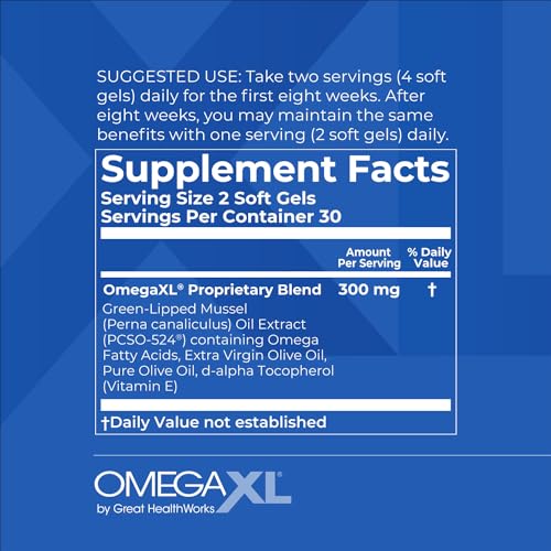 OmegaXL Joint Support Supplement - 60 Softgels & VitaminXL D3 High Potency Daily Vitamin D 5000 IU 125mcg Immune Support Supplement (30 Softgels)