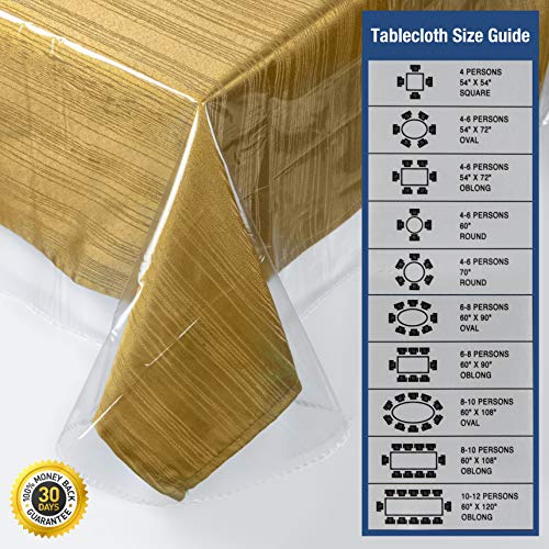 Elaine Karen Clear Plastic Table Cover Protector 100% Waterproof Table Protector Crystal Clear Plastic Tablecloth Cover for Dining Table Heavy Duty Vinyl, 60" x 108" Rectangle