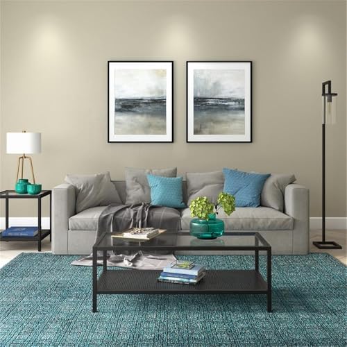 Henn&Hart 54" Wide Rectangular Coffee Table in Blackened Bronze, Modern coffee tables for living room, studio apartment essentials