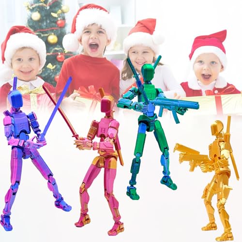 2 Packs (Assembly Completed) T13 Action Figure Set,Titan 13 Robot Movable Action Figure,3D Printed 13 Action Figure Articulated,Full Body Mechanical Doll,Christmas Birthday Gift for Kids Adult (laser)