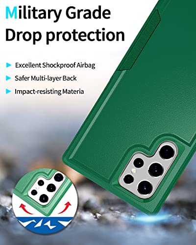 Beefeng for Galaxy S22 Ultra Case Compatible with MagSafe, Drop Proof Rugged Shockproof Magnetic Phone Cover for Samsung Galaxy S22 Ultra (Green)