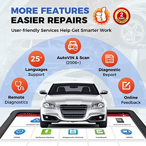 LAUNCH X431 V+ PRO 2024 Elite Bluetooth Scan Tool, OEM Topology Mapping, Work on HD Trucks, 41+ Services&Online Coding, 10.1 Inch Bigger Car Scanner, Global Ver., 2-Year Free Update, AutoAuth FCA SGW