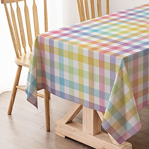 Hafangry Easter Buffalo Check Plaid Tablecloth Gingham Spring Party Decoration Rustic Kitchen Dining Room Table Cover (60" x 60")