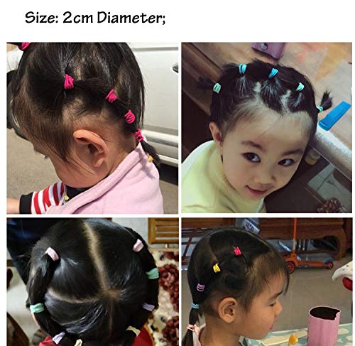 CÉLLOT 300PCS Toddler Hair Ties,2.7cm in Diameter No Crease Thumb Size Rubber Hair Elastics,Small Thin Hair Ponytail Holders Hair Accessories for Baby Girls Kids Children