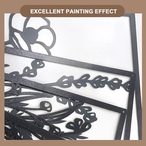 Glamativity Large 4 Pcs Colorful And Black Double-Sided Gold Leaf Metal Wall Art, 22.5 x 15.7'' Botanical Abstract Wall Décor Metal Leaf with Frame, 3D Textured Sculptures, Modern Wall Art With Ginkgo Biloba Design for Living Room Bedroom Bathroom Study (