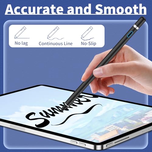 Stylus Pens for Touch Screens, Universal Fine Point iPad Pencil with Magnetic Cap for iPad, iPhone, Android, Tablet and Other Capacitive Touch Screen, Stylus Pen for iPad in Writing (White)