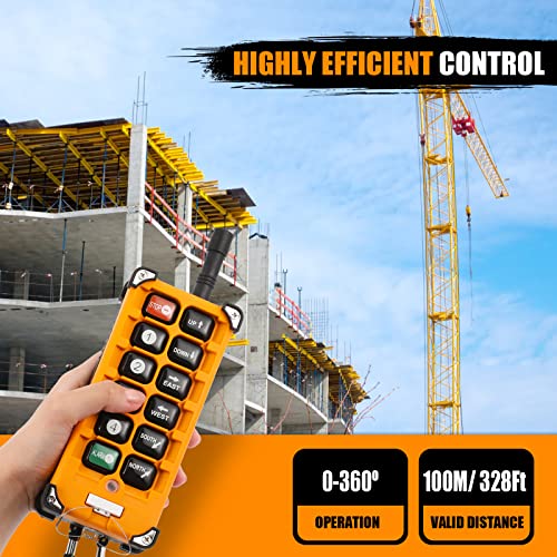 NEWTRY Wireless Crane Remote Control 12 Buttons 12V Industrial Channel Hoist Controller Electric Lift Wireless Switch Transmitter Receiver
