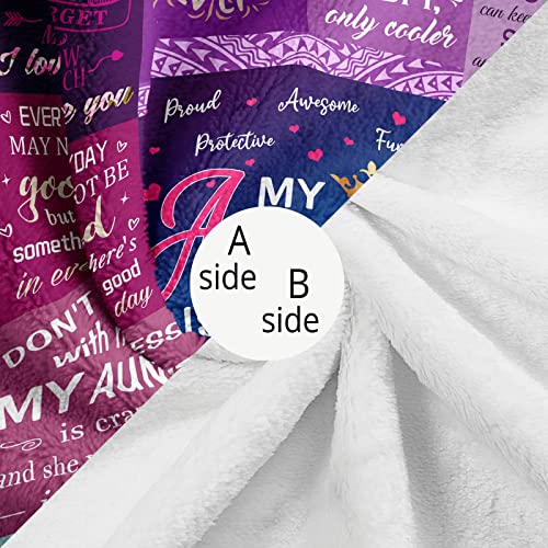 Gevuto Aunt Gifts from Niece Blanket, Best Aunt Ever Throw 50"x60", Mother's Day Christmas Birthday Presents for Auntie, Auntie Gifts for Women