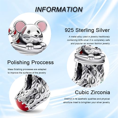 polengju A Mouse In A Sock Charms for 925 Sterling Silver Bracelets Necklaces,Wommen's bead charm Christmas Anniversary Jewelry Gifts