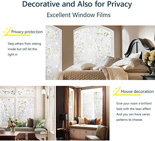 LEMON CLOUD Window Film, Decorative Window Privacy Film, Window Film Privacy Static Cling Frosted, Anti-UV Sun Blocker Heat Control for Home(Grayish Black, 35.4 x 157.4 inches)