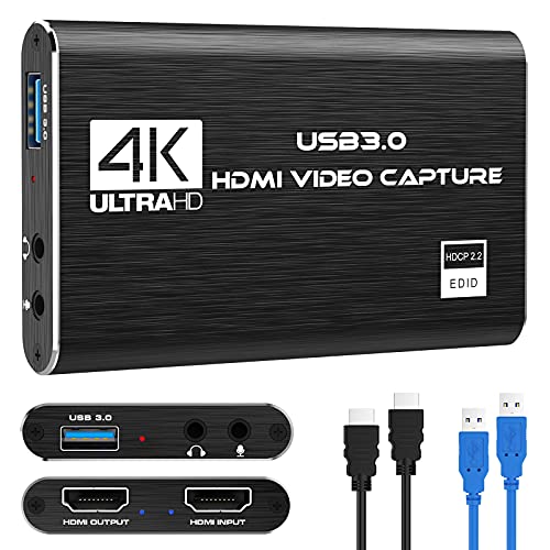Rybozen USB 3.0 1080p HDMI Capture Card, V316B Model for Game Recording, Live Streaming Broadcasting, Compatible with Mac Os, Windows, Xbox, Black