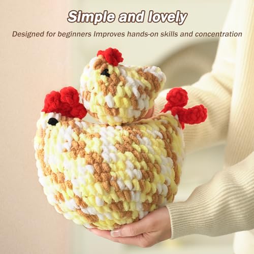 PIPAPI Crochet Kit for Beginners, 2 Pattern Carrot Ground Elf, Knitting Kit for Adult Kids with Step-by-Step Video Tutorials, Instructions and Yarns, Hook, Accessories