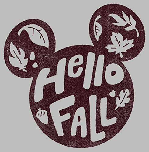 Disney Mickey Classic Hello Fall Logo Girls T-Shirt, Athletic Heather, X-Small