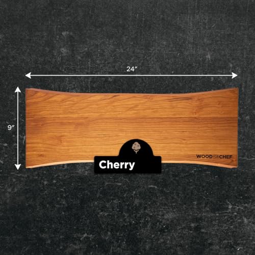 Large Charcuterie Board - Cherry Wood Serving Board with Handles - Perfect Live Edge Design for Displaying Charcuterie, Bread, Fruit - Modern Wood Charcuterie Board for Parties - 24x9x0.75 inches