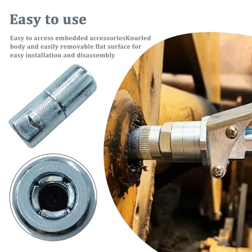 Follde Grease Gun Coupler & Grease Gun Tip, Fits All 1/8" NPT Threads, 4500 PSI (Set of 4)