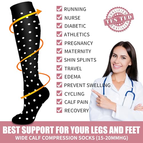 Bluemaple Copper Compression Socks For Women & Men Circulation - Best for Running,Nursing,Hiking,Flight&Travel