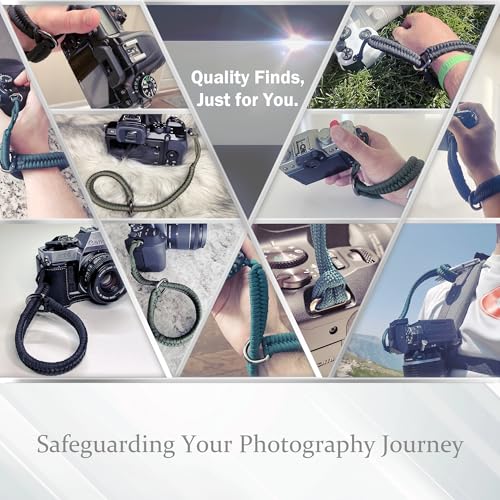 AQAREA Camera Wrist Strap for DSLR Mirrorless Camera, Quick Release Camera Hand Strap with Safer Connector（Black）