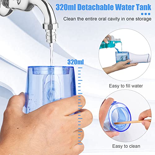 Water Dental Flosser Pick for Teeth,Grinest Cordless Water Dental pik Teeth Cleaner 7 Modes Rechargeable Oral Irrigator Portable IPX7 Waterproof Tooth flossing Cleaning for Home Travel-Black