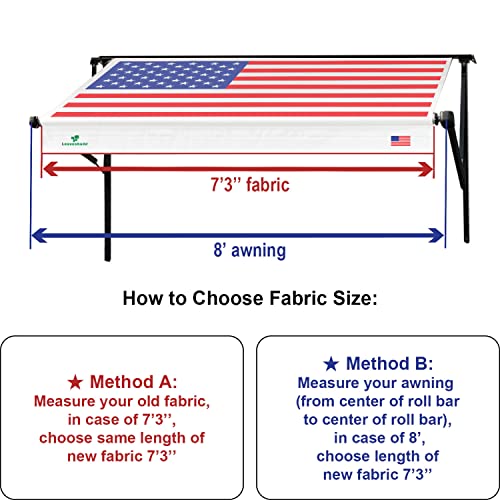 Tentproinc RV Awning Fabric Replacement 9'3''(Fit for 10' Awning) Camper Trailer Awning Fabric Super Heavy Vinyl Coated Polyester -USA Flag (Custom Look) Innovated 5 Year Weathering