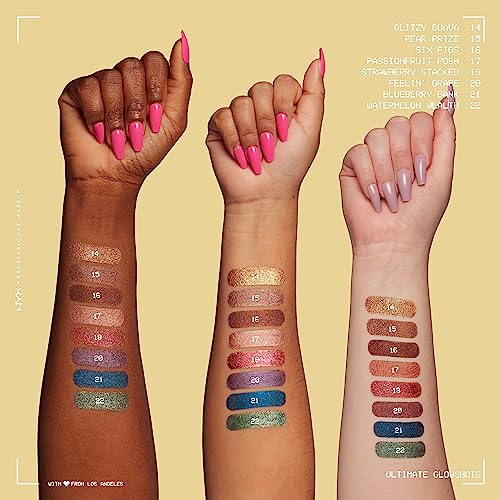 NYX PROFESSIONAL MAKEUP Ultimate Glow Shots, Liquid Eyeshadow, Long-Lasting Shimmer Eye Shadow with Vitamin C - Plum Player
