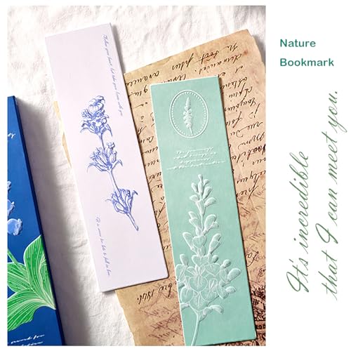 Doraking 20PCS Nature Flower Themed Paper Bookmarks for Book Lovers, Boxed Bookmarks Set as Gifts for Students