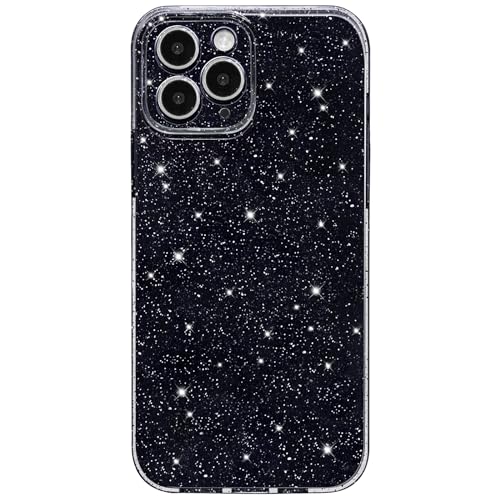 Hython Case for iPhone 12 Pro Case Glitter Cute Sparkly Shiny Bling Sparkle Phone Cases 6.1", Thin Slim Fit Soft TPU Bumper Shockproof Rubber Protective Cover for Women Girls Girly, Red